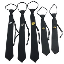 個性刺綉英倫商務發型師黑色休閑韓版襯衫領帶男學生休閑潮可定制