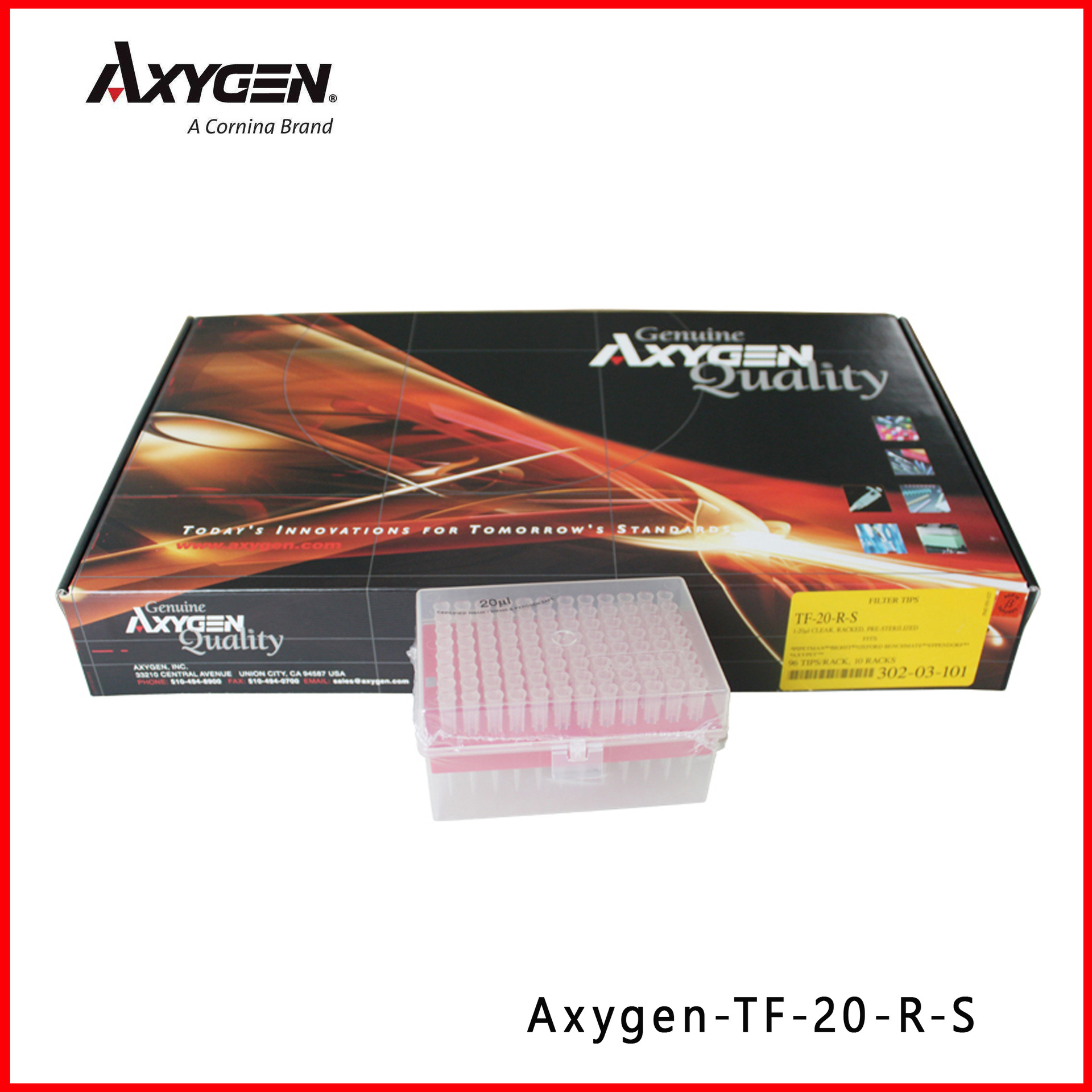 爱思进Axygen TF-20-R-S 20ul带滤芯盒装吸头10盒/大盒,5大盒/箱