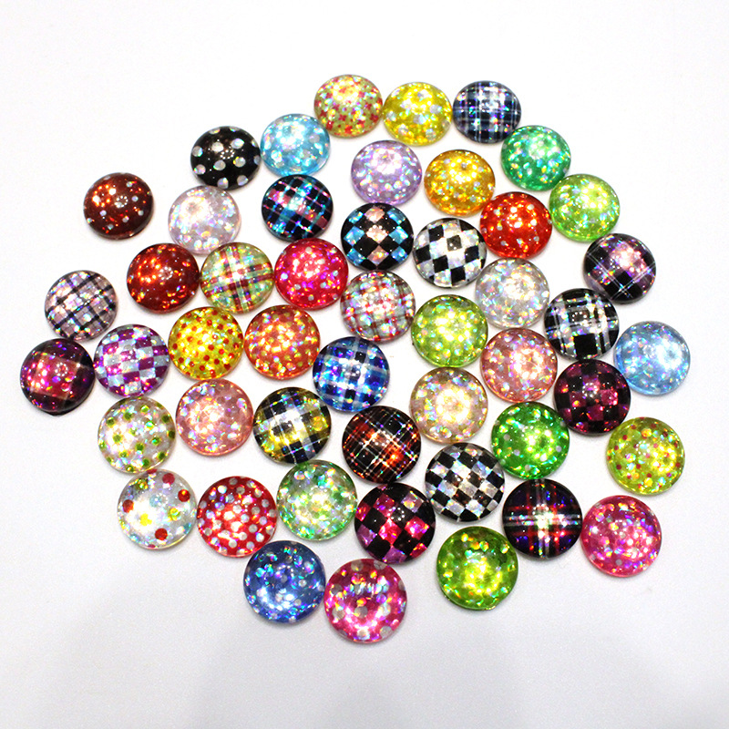 時間宝石光沢のあるガラスパッチリングフェイスイヤリングキーホルダー diy ジュエリーアクセサリー