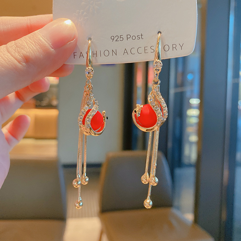 12g Weight No Inlaid Inlay Material Earrings, Ear Studs Classification Wedding, Travel Occasion Alloy Material Geometric Pattern Women'S Gender Plating Design Fashion Style Red, Blue Color Fashion Geometric Plating Alloy No Inlaid Drop Earrings 6