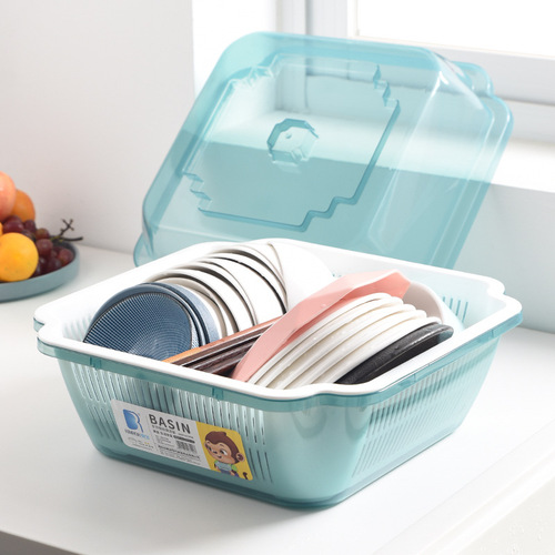 Factory direct sales plastic dish rack plastic kitchen drain storage simple cupboard household double layer multi-functional drain dish rack