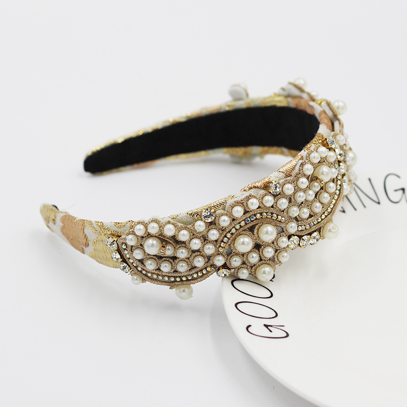 Fashion Style Pearl-studded Rice Beads Particle Geometric Headband display picture 6