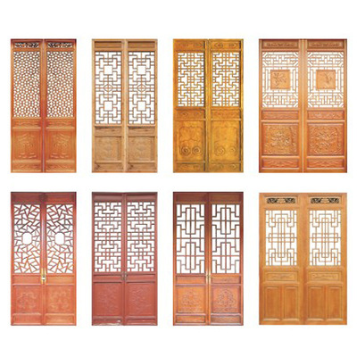 中式仿古门窗实木屏风隔断栏杆匾额玄关实木花格木雕摆件木质定制