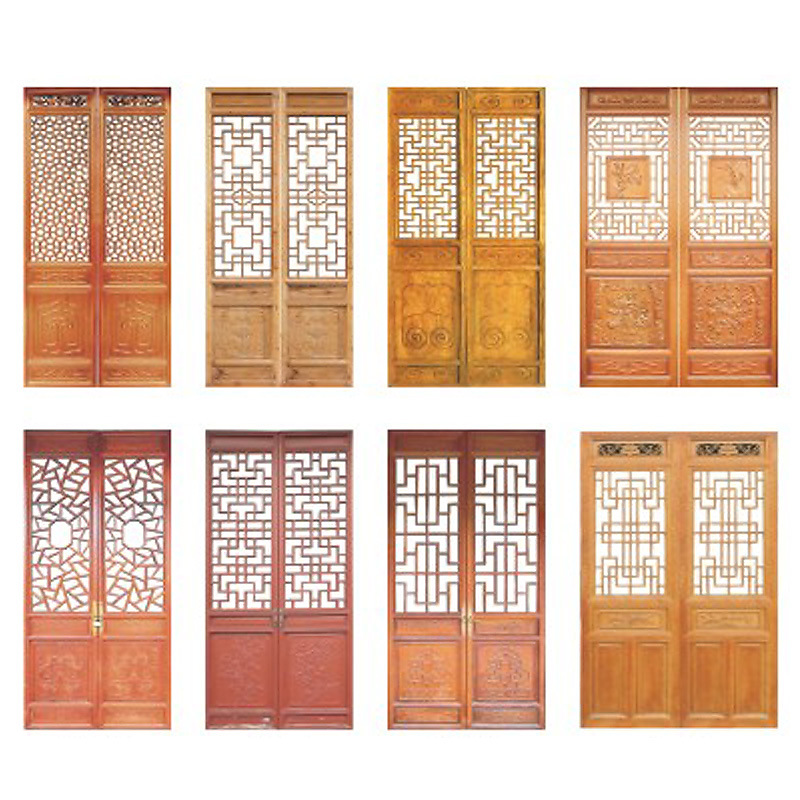 中式仿古门窗实木屏风隔断栏杆匾额玄关实木花格木雕摆件木质定制