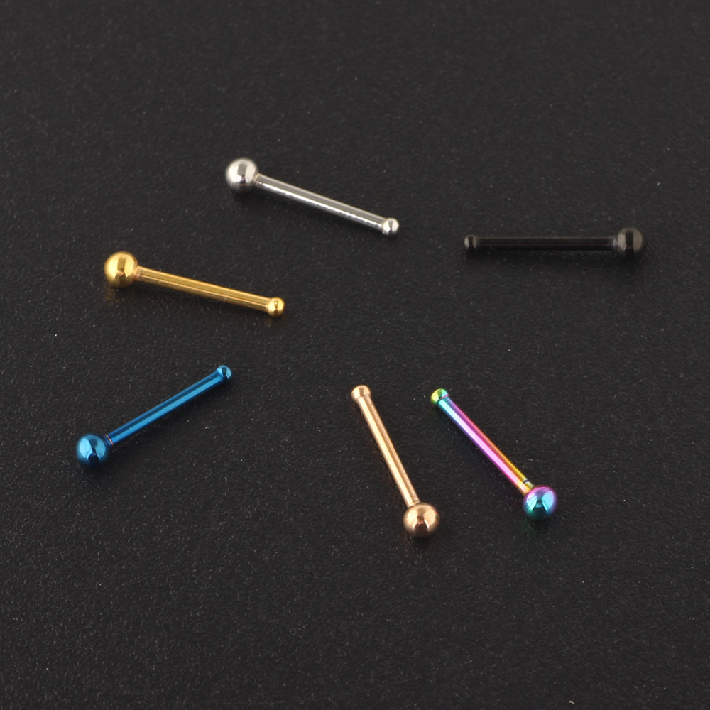Simple Style Solid Color Stainless Steel Nose studs 1 Piece