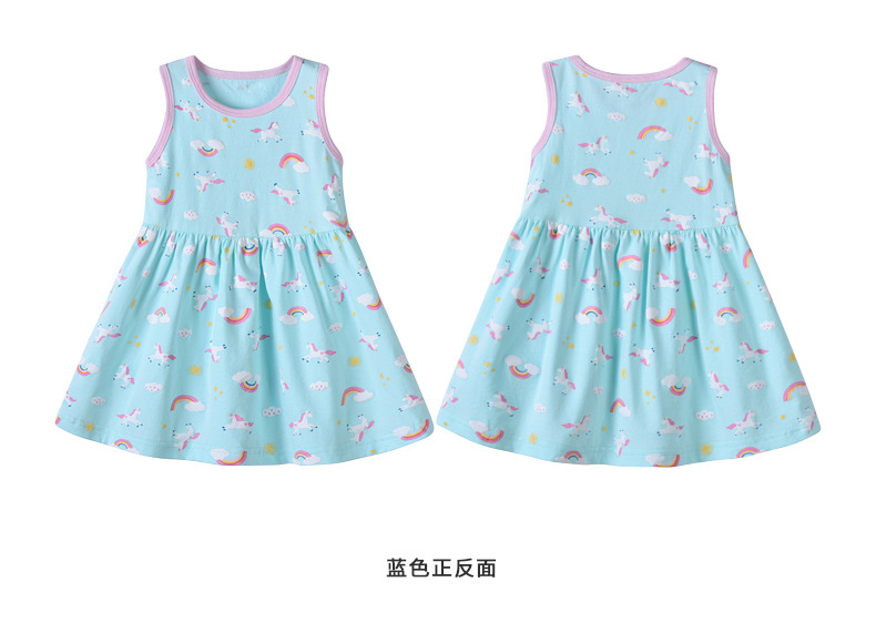 Sommer Kinder Bekleidung Großhandel Outbound Kleidung Weibliche Schatz Cool Und Süß Voll Bedruckte Weste Kleid H3701 display picture 10