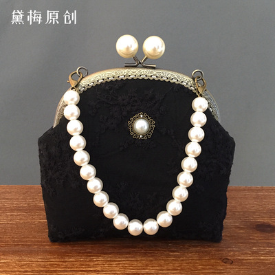 Black plum Qipao Dress Bags embroidery cloth art restores ancient ways ethnic ancient cheongsam bag lady hand mouth bags of gold