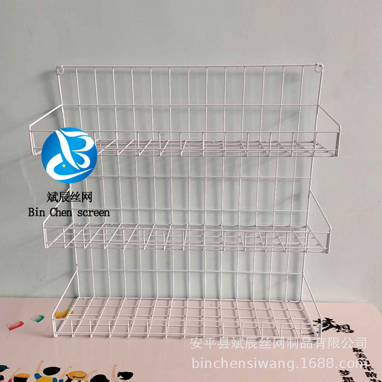 货架挂网展示架  调料展示挂架 食品背网货架 铁线侧网网格架