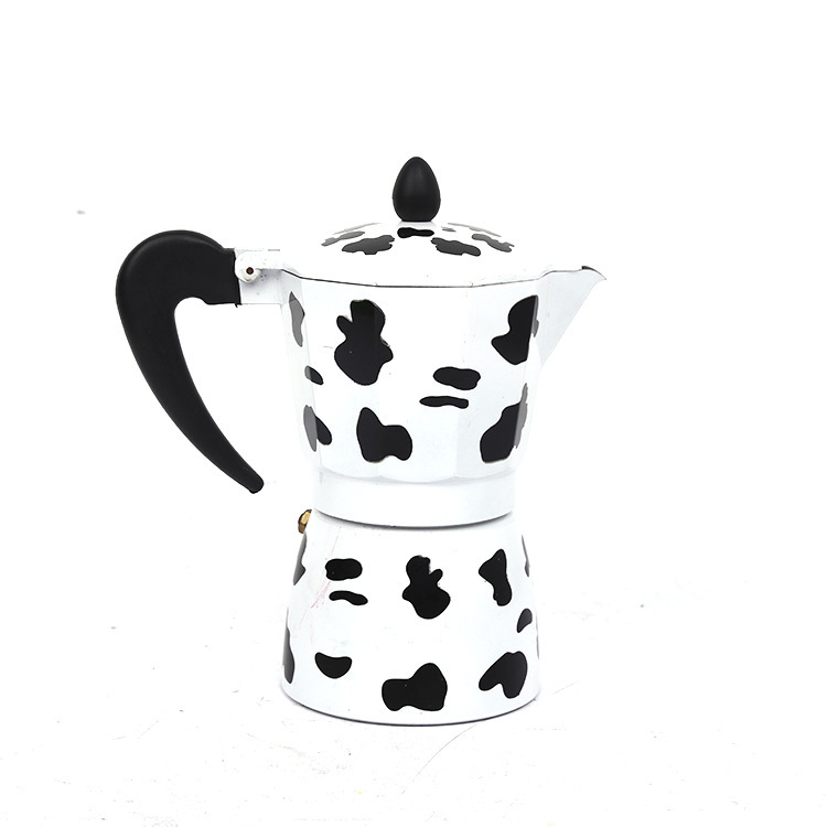 意式摩卡壶红心八角印花手冲壶过滤壶  铝制家用办公咖啡壶可批发