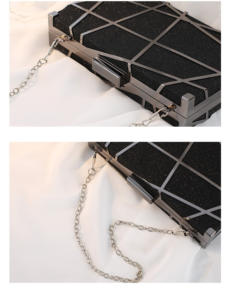 Chain Strap Type Evening Bag Bags Type Party Occasion Red Black Gold Metal Geometric Square Evening Bags