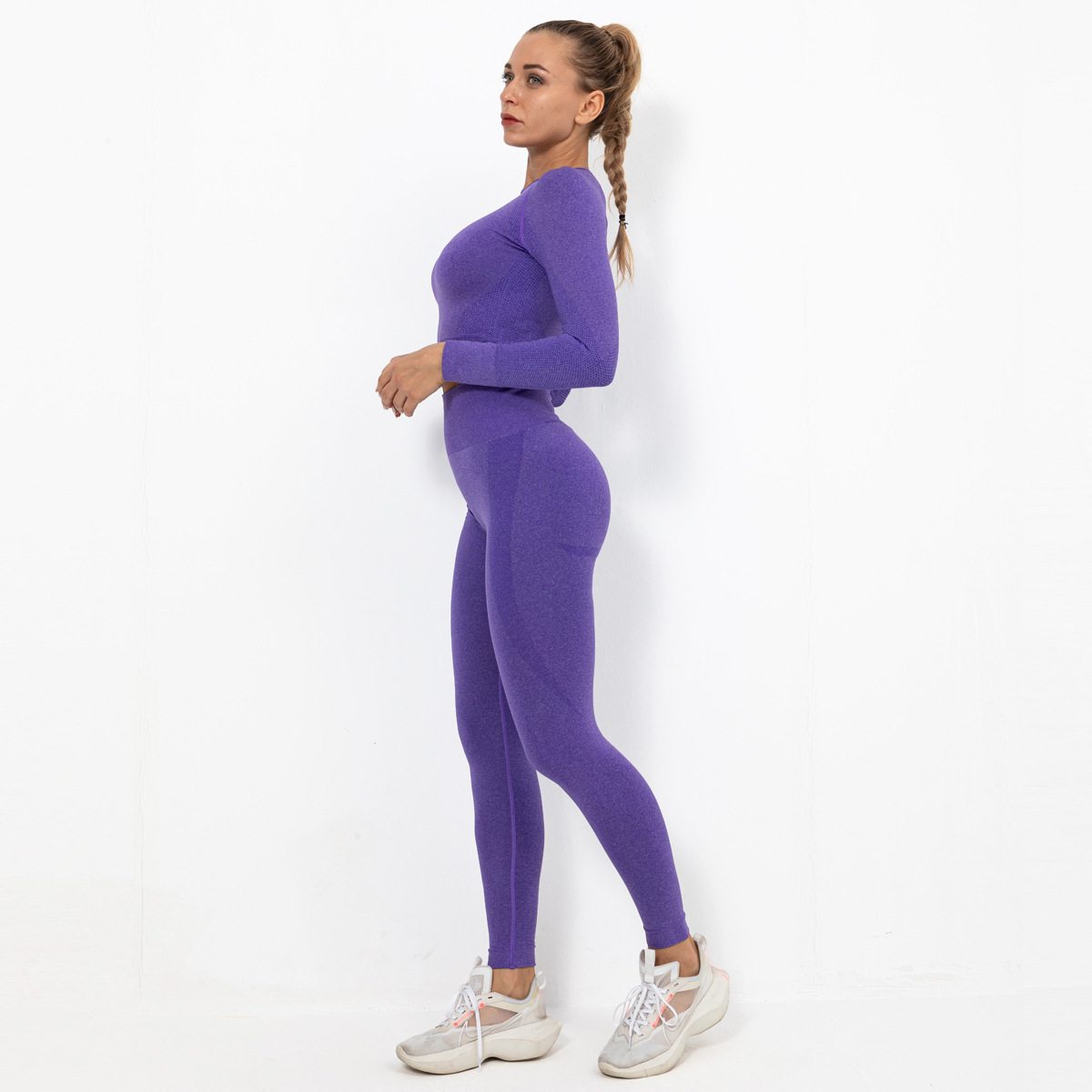 seamless knittedtight elastic hip fitness sports suit NSLX9030