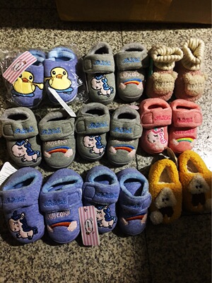 可爱居家婴幼儿儿童棉拖鞋男1-1.5岁棉鞋|ms