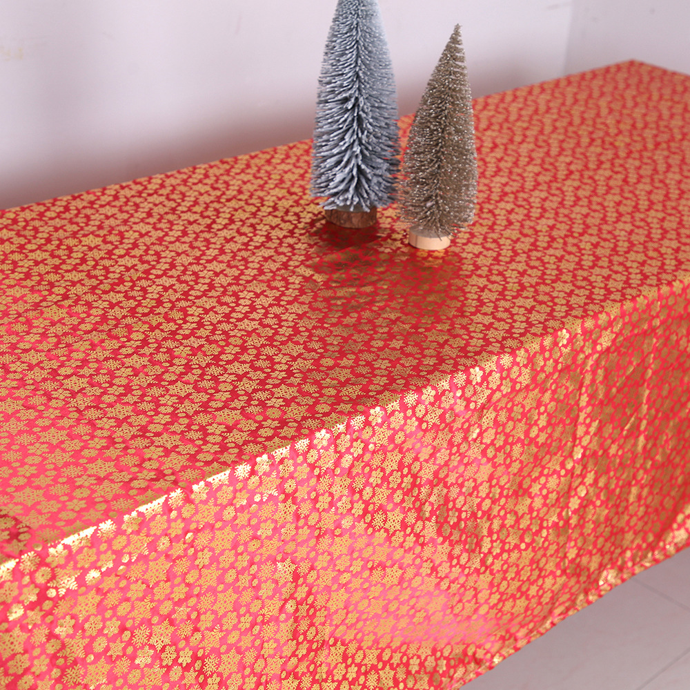 Christmas Decorative Tablecloth Dining Table Tablecloth Snowflake Coffee Table Cover Cloth Christmas Sanding Tablecloth_voghion.com