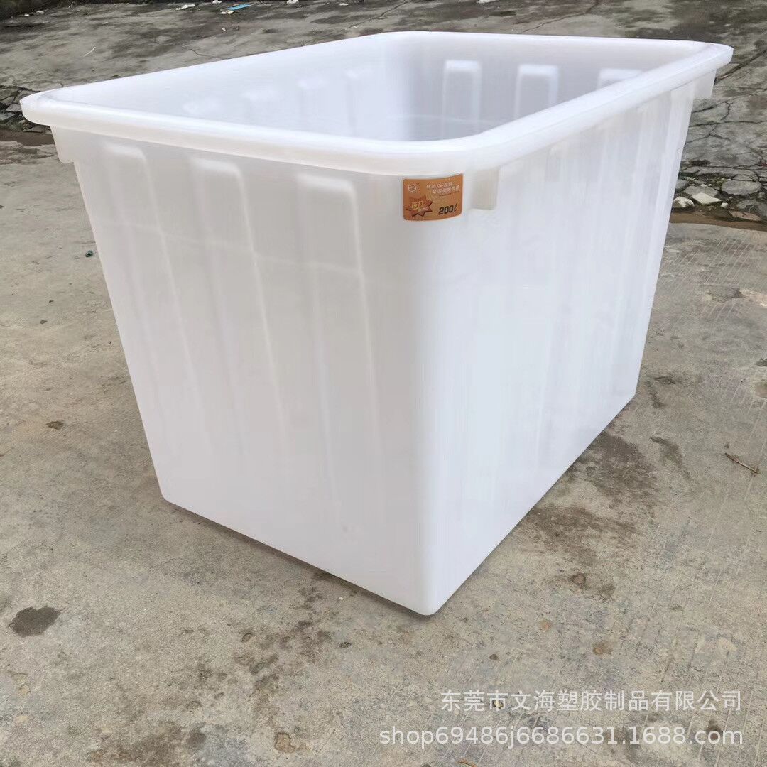 文海供应塑料水箱 塑料塑胶方箱 400L带轮服装工厂用胶箱 储水箱