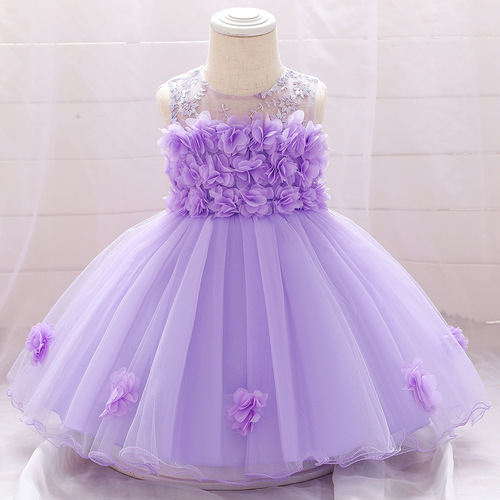 Baby dress for cross-border trade, lace hollow floral full moon princess dress, photography dress, princess skirt for infant's first birthday.