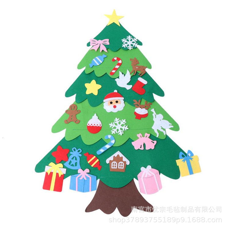Árbol de Navidad de fieltro transfronterizo Árbol de Navidad de bricolaje para niños Árbol de Navidad tridimensional calendario no tejido árbol de Navidad colgante