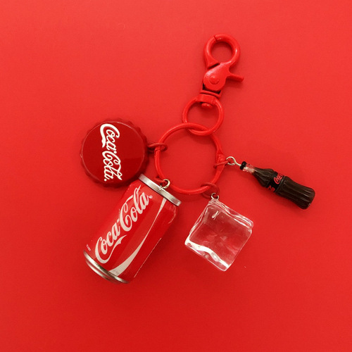 ins key chain pendant internet celebrity key chain same style coke bottle bag couple pendant creative small gift