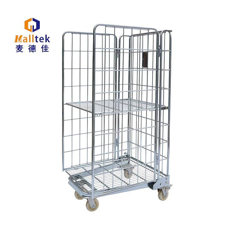 MT-LRC01 供应物流台车 金属笼车仓库理货周转可折叠物流手推车|ms