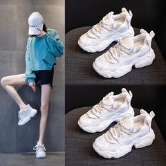 Ladies Casual Shoes 2023 New Father-in-law Invisible Heel Shoes White Thick Sole Women's Shoes High Heels