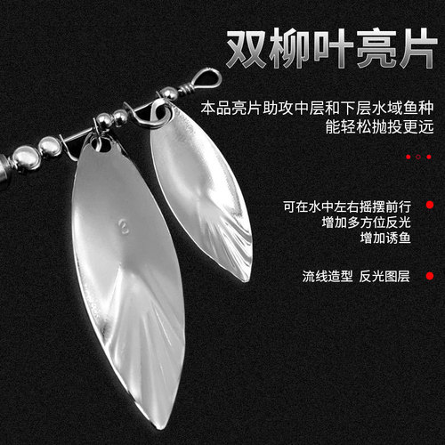 Luya fake bait 7g 10g composite rotating sequins flying long cast composite sequins horse mouth white striped green fish bait