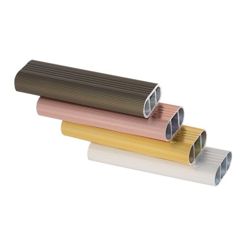 Manufacturer direct supply clothes rail aluminum alloy bracket cabinet wardrobe clothes rod fine texture double-ribbed thickened clothes rod pipe