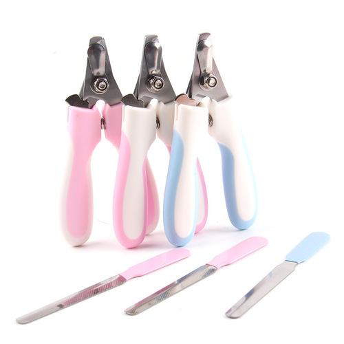 Factory direct sales new pet nail scissors fashionable bunny ear file nail scissors dog care manicure set