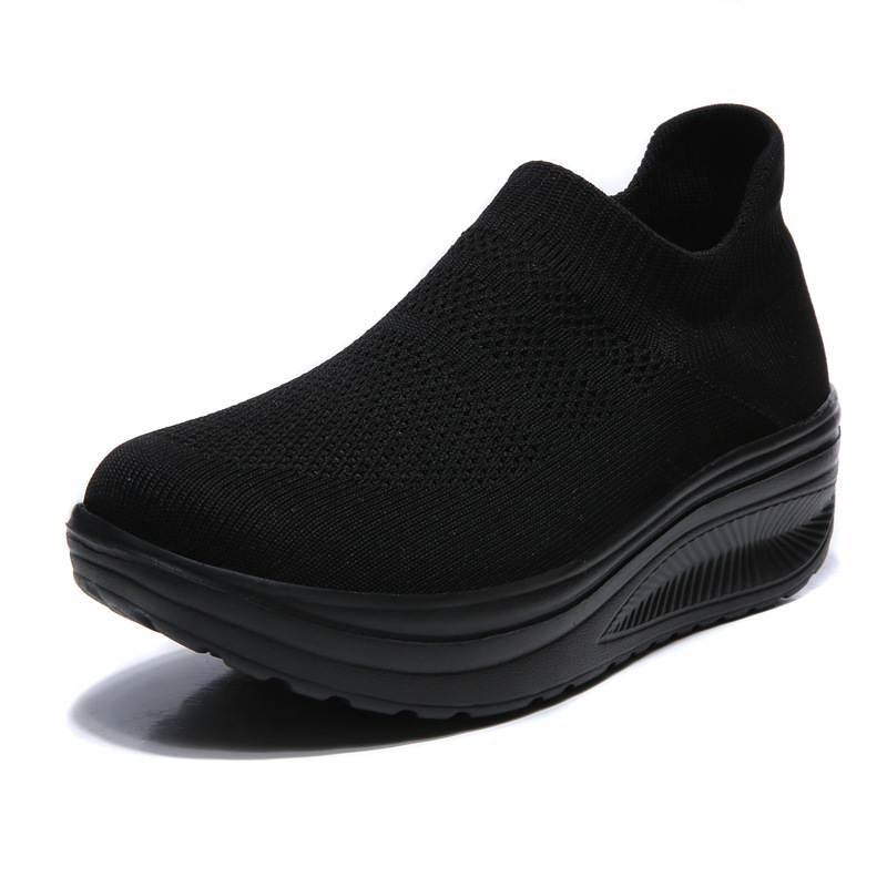 Cross-border socks Women's Popular Flying woven women's shoes sneaker slip-on shoes fashion rocking shoes casual shoes white shoes