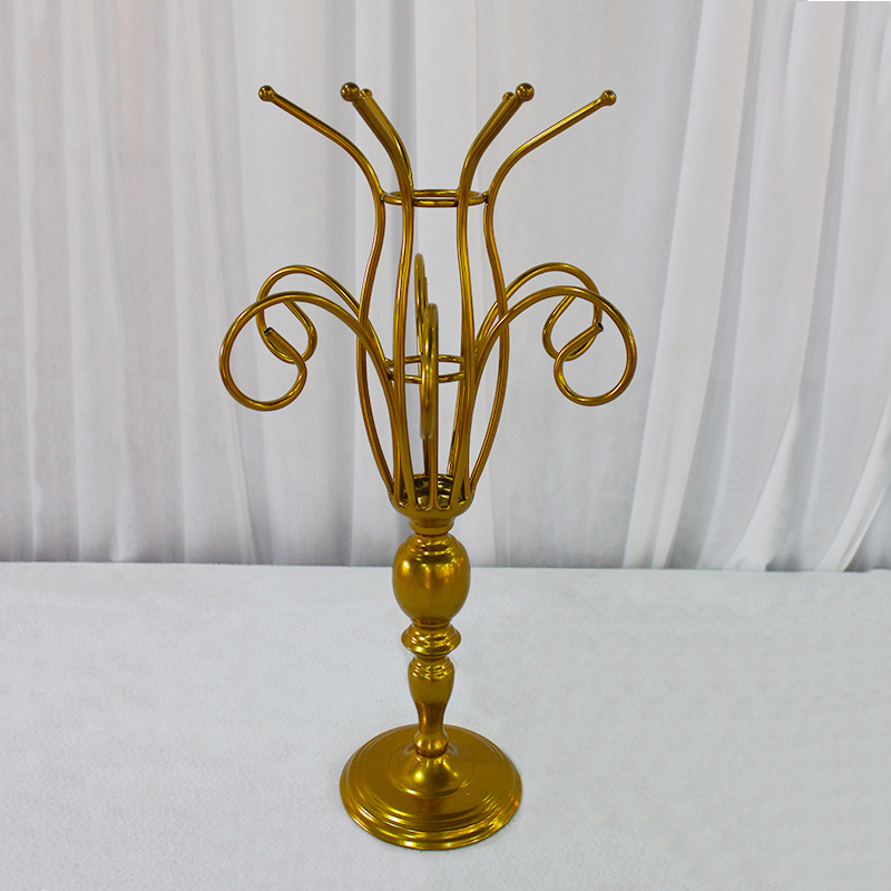 百界2020新款高曼花器婚庆道具铁艺婚礼布置桌花花器桌面摆件浪漫