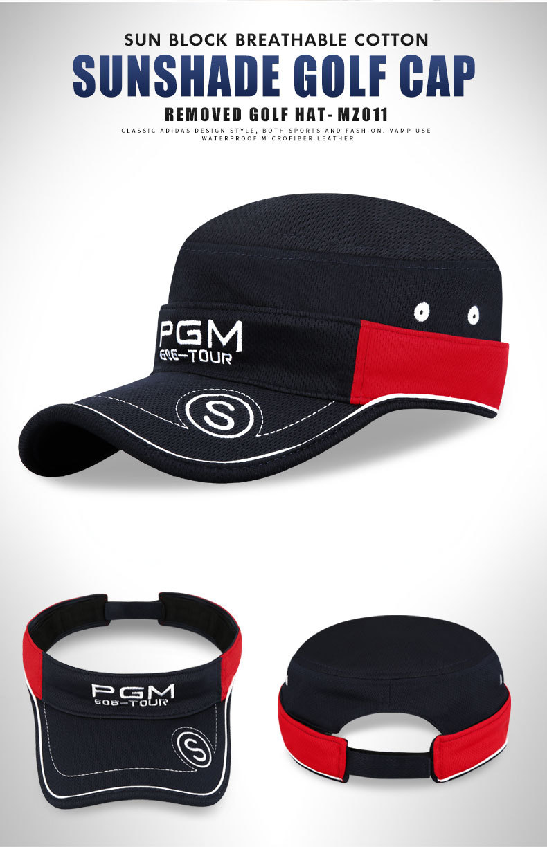 Mũ golf không đỉnh PGM chống nắng thoáng khí mùa hè đa năng — Màu đen, Xanh Navy, Màu trắng, Màu đỏ chi tiết 5