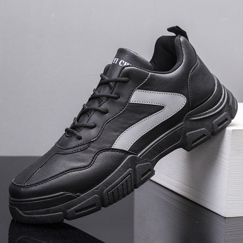 2020秋冬新款男士休闲鞋优质PU运动鞋时尚潮流轻便防滑耐磨保暖鞋|ru