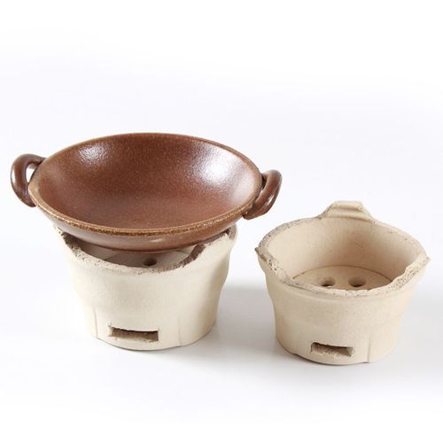 High temperature refractory ceramic alcohol stove ceramic teapot hot pot dry boiler solid liquid stoneware stove set wholesale