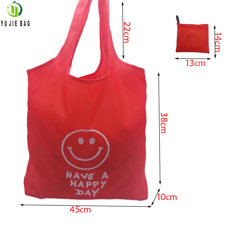 源头厂家190T方形折叠购物袋背心方包广告宣传礼品袋涤纶布袋定做