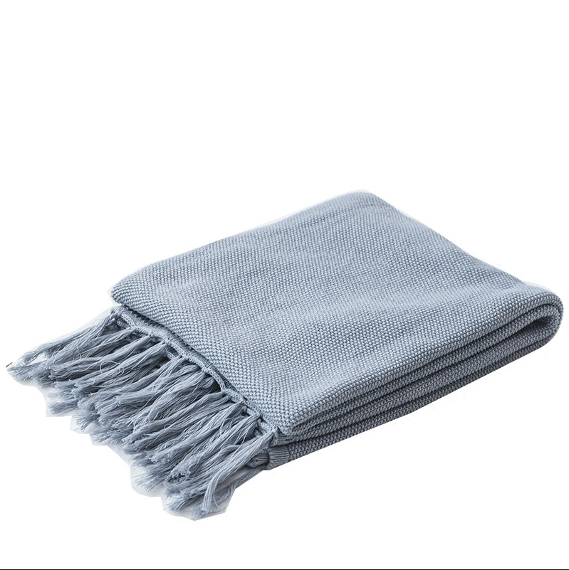 流苏盖毯 北欧ins风格纯色流苏毯子 摄影道具沙发盖毯空调毯