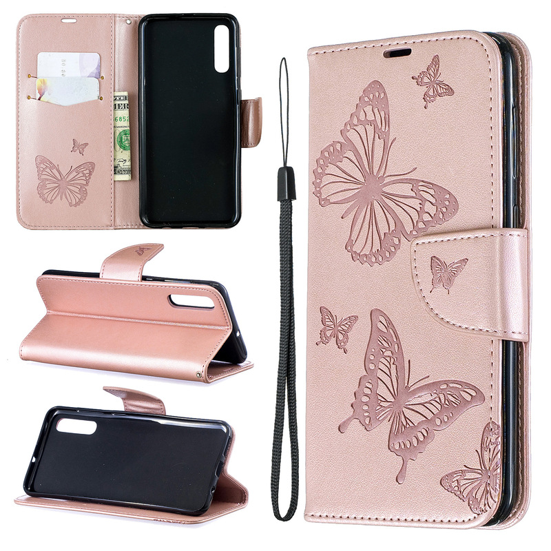 Suitable for Samsung A25 embossed two butterfly leather case Samsung M14 A53/Samsung S23 mobile phone case Wholesale