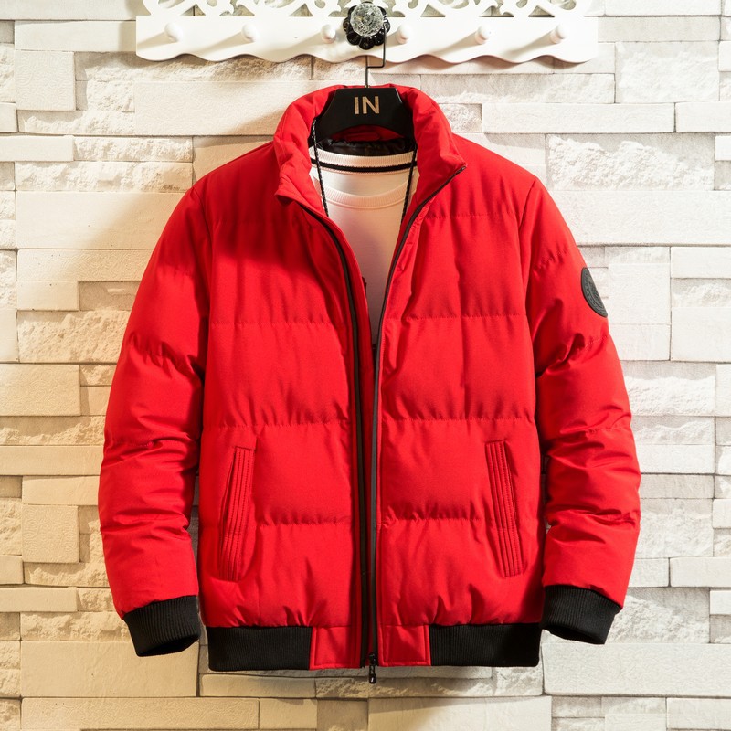 Invierno nueva chaqueta corta de algodón acolchado de los hombres jóvenes de estilo coreano SLIM-Fit casual collar a prueba de viento engrosada abrigo más tamaño ropa de hombre