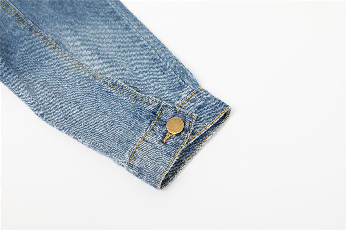 Flap Pockets Ripped Detail Long Denim Jackets