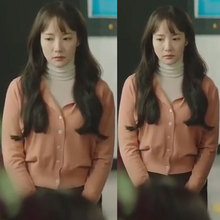 韩剧天气好的话我会去找你朴敏英同款针织衫女甜美显瘦v领薄开衫