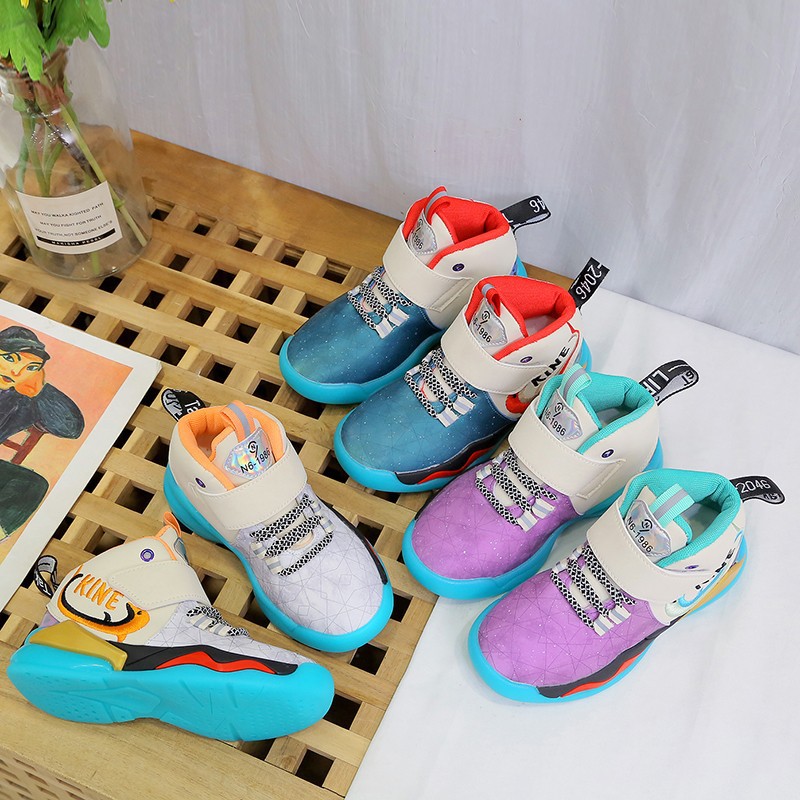 2020潮版冬季新款兒童籃球鞋時尚男女童老爹鞋中幫二棉保暖運動鞋