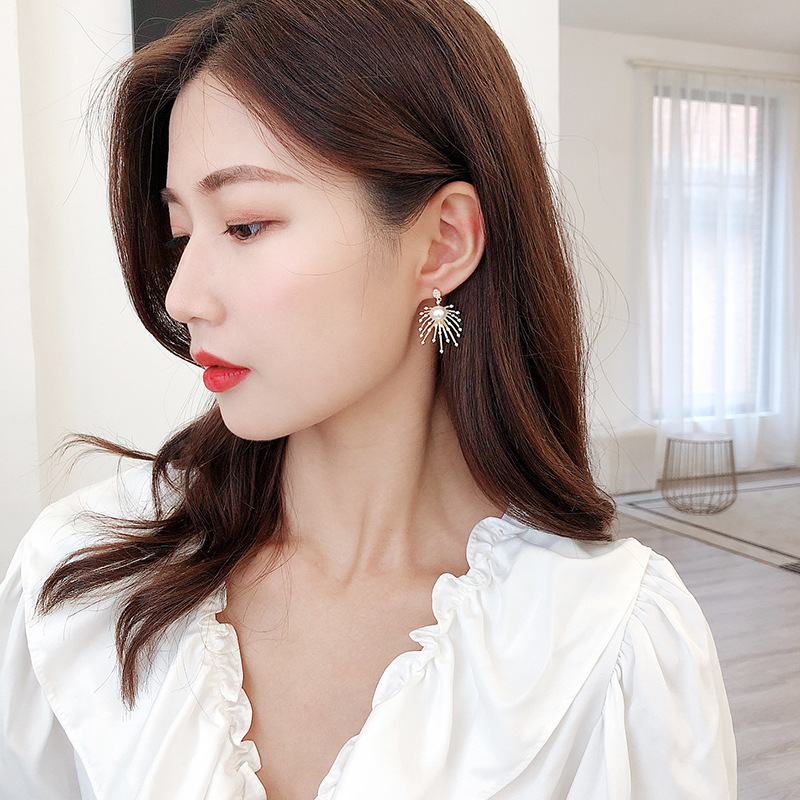 Earrings Korean Earrings Premium Sense Firework Earrings 925 Sterling Silver Needle Zircon New Wave Wholesale Nihaojewelry display picture 11