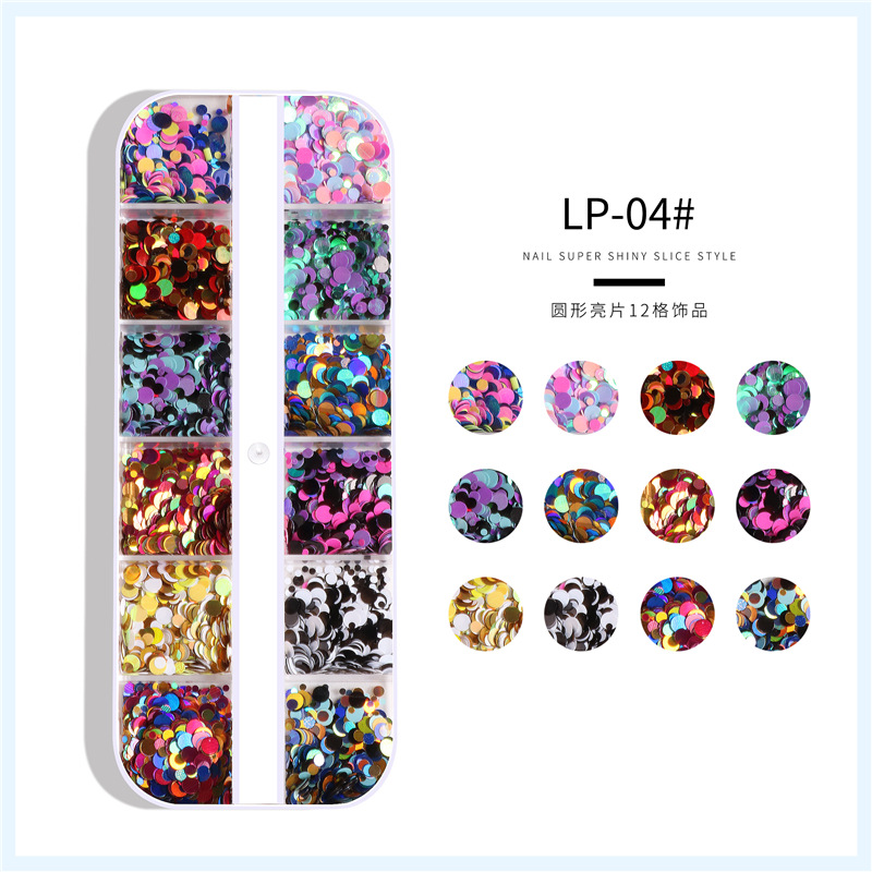 Uñas de belleza ronda lentejuelas Pequeño Libro Rojo mismo estilo Polka Dot fototerapia pegamento parche de uñas láser decoración de uñas joyería de uñas