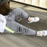 Весенние джинсы для мальчиков, приталенный детский комбинезон, штаны, тренд сезона, подходят для подростков, в корейском стиле