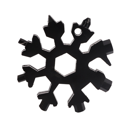 Manufacturer multifunctional snowflake wrench hexagonal octagonal edc socket all steel 19-in-1 portable universal tool card