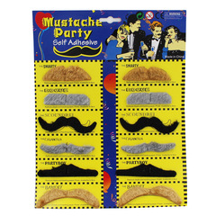 Halloween children's performance props adult simulation mustache colorful mustache set of twelve fake mustache kits