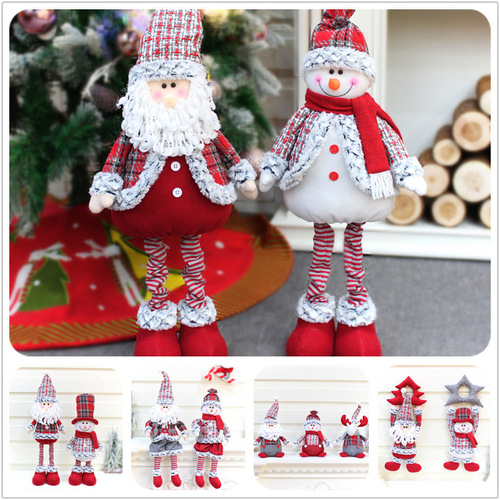Group Source New Christmas Decorations, European and American Santa Claus Fabric Window Ornament Doll Christmas Decor Gift
