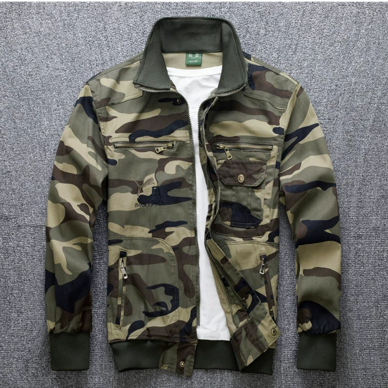 Travel camouflage elastic wear-resistant set for work, loose fit