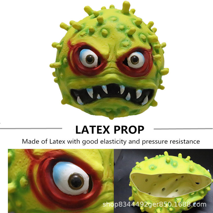 Virus máscara Halloween horror máscara sombrero divertido bola coronavirus máscara fábrica al por mayor