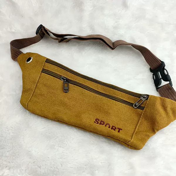 Men's canvas waist bag close-fitting canvas mobile phone bag multi-functional wallet sundries bag spot wholesale shoulder diagonal bag