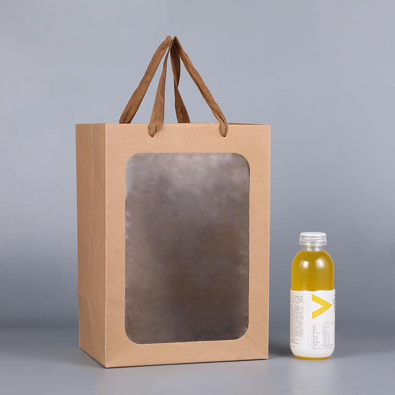 En stock bolso de regalo al por mayor simple de madera de papel Kraft regalo juguete necesidades diarias bolsa de embalaje bolsa de regalo