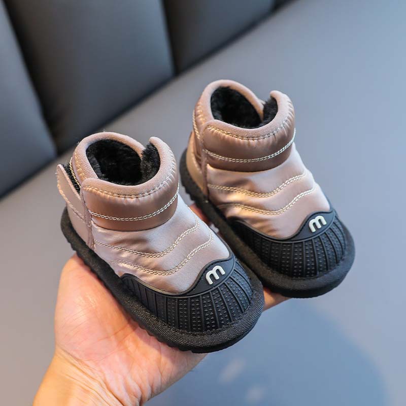 Snöskor för flickor, vinterplyschisolerande bomullsskor, vattentäta barnskor för pojkar för 1-3 år, babymjuk sula_voghion.com