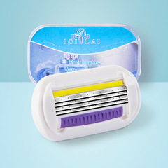 IGIULAI 女士手動剃毛刀刮毛器四層刀片手柄套裝組合私處剃毛器